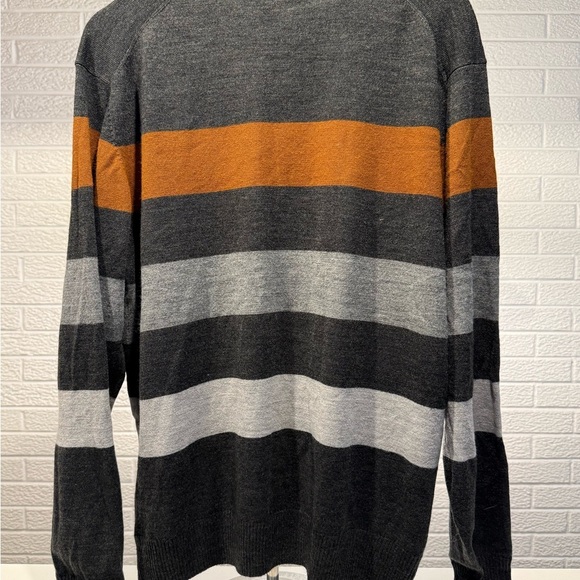 U.S. Polo Assn. Men's Crewneck Sweater - Charcoal, Orange, and Light Gray - Picture 3 of 4